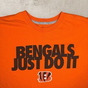 Nike Cincinnati Bengals Graphic Shirt Men’s XXL Orange Just Do It NFL Y2K